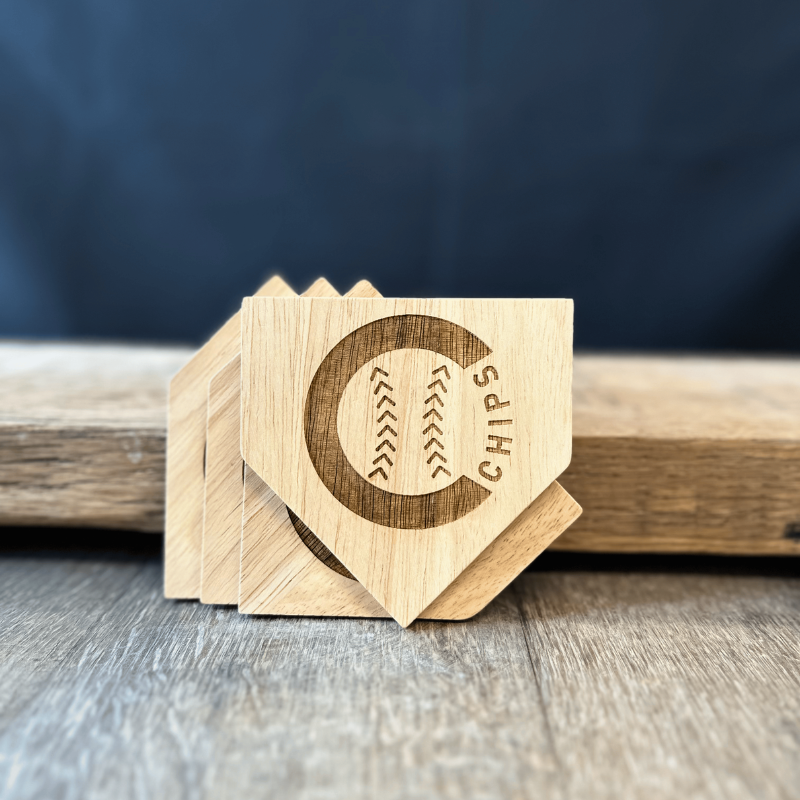 The CHIPS "Ball" Wooden Coasters | 4 Pack Wooden Coaster Set