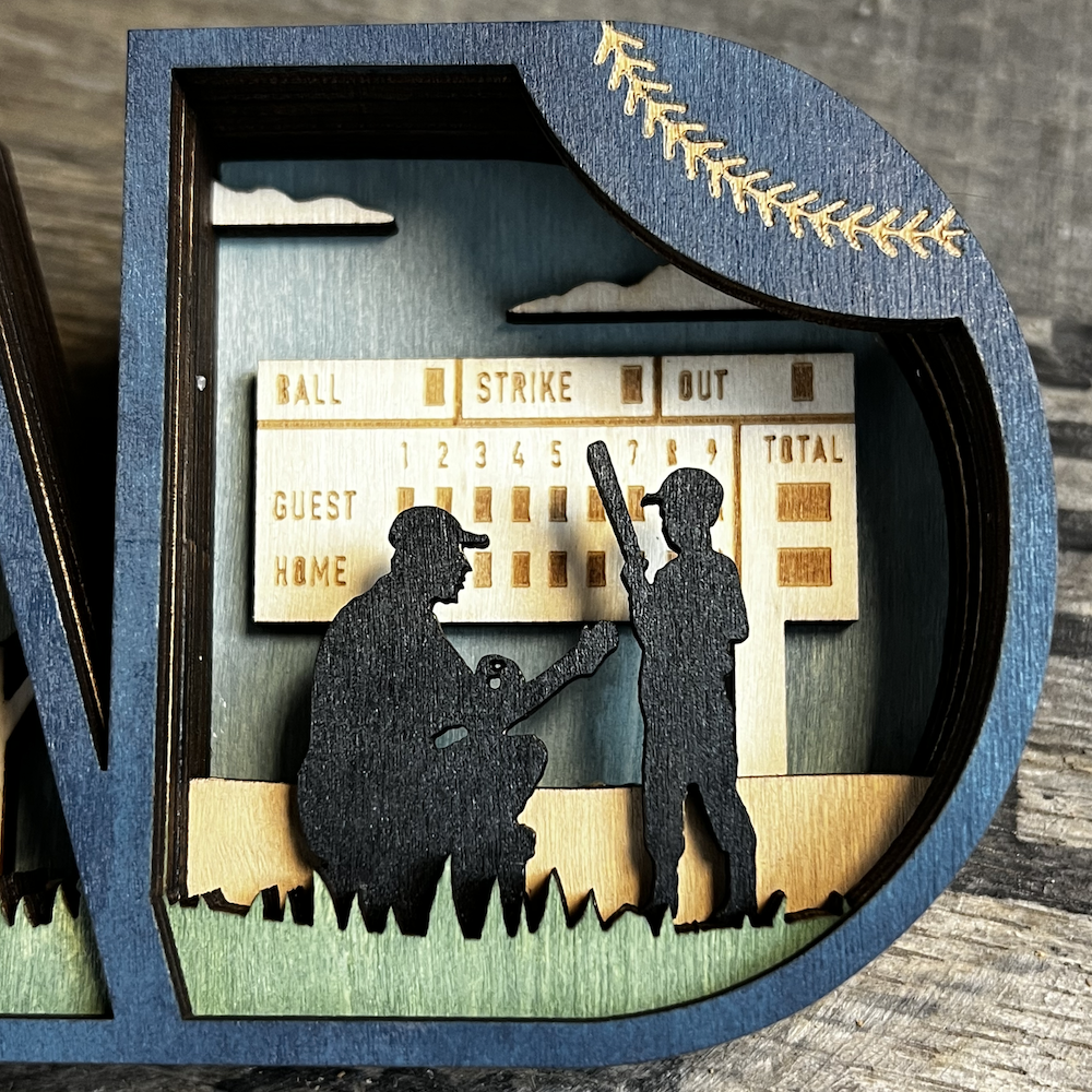 PRE-ORDER - Baseball Dad Christmas Ornament - 3D Wooden Keepsake
