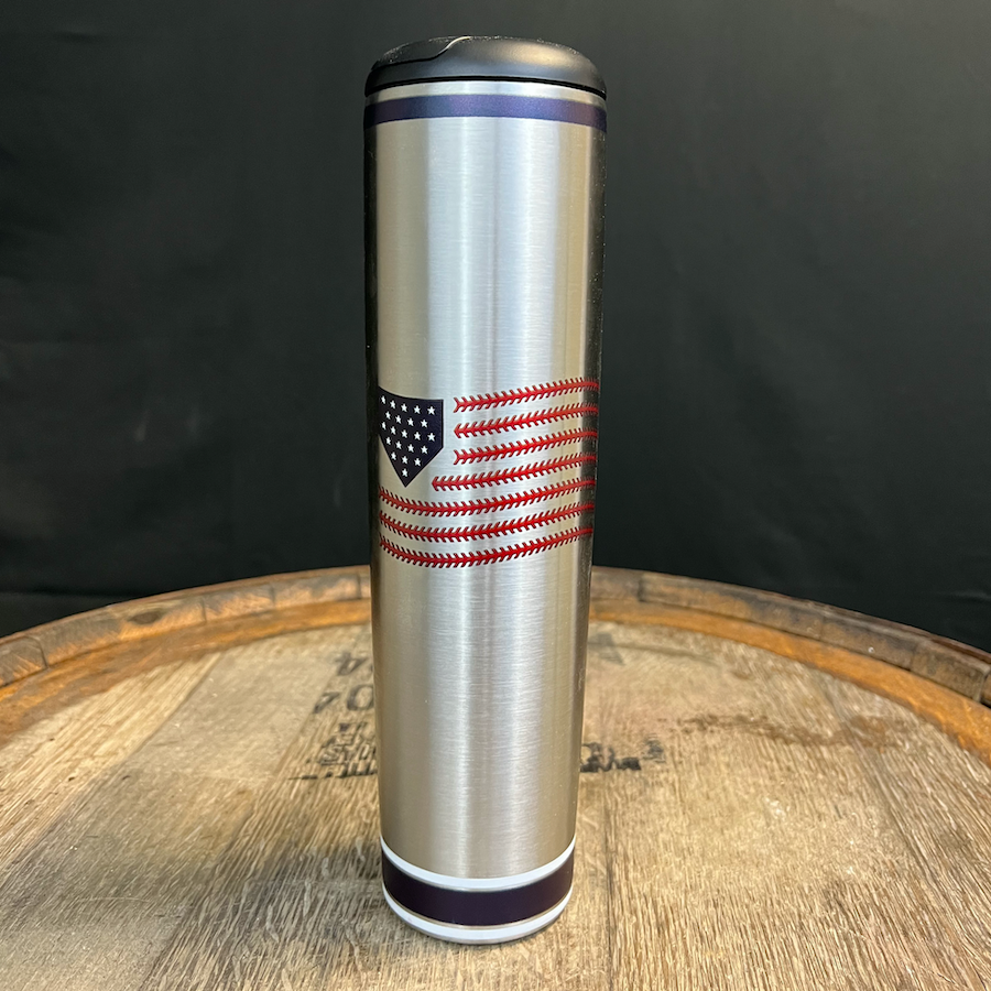 Stars and Stitches Metal Dugout Mug® | Baseball Bat Mug