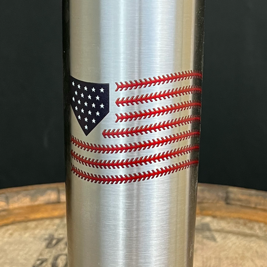 Stars and Stitches Metal Dugout Mug® | Baseball Bat Mug