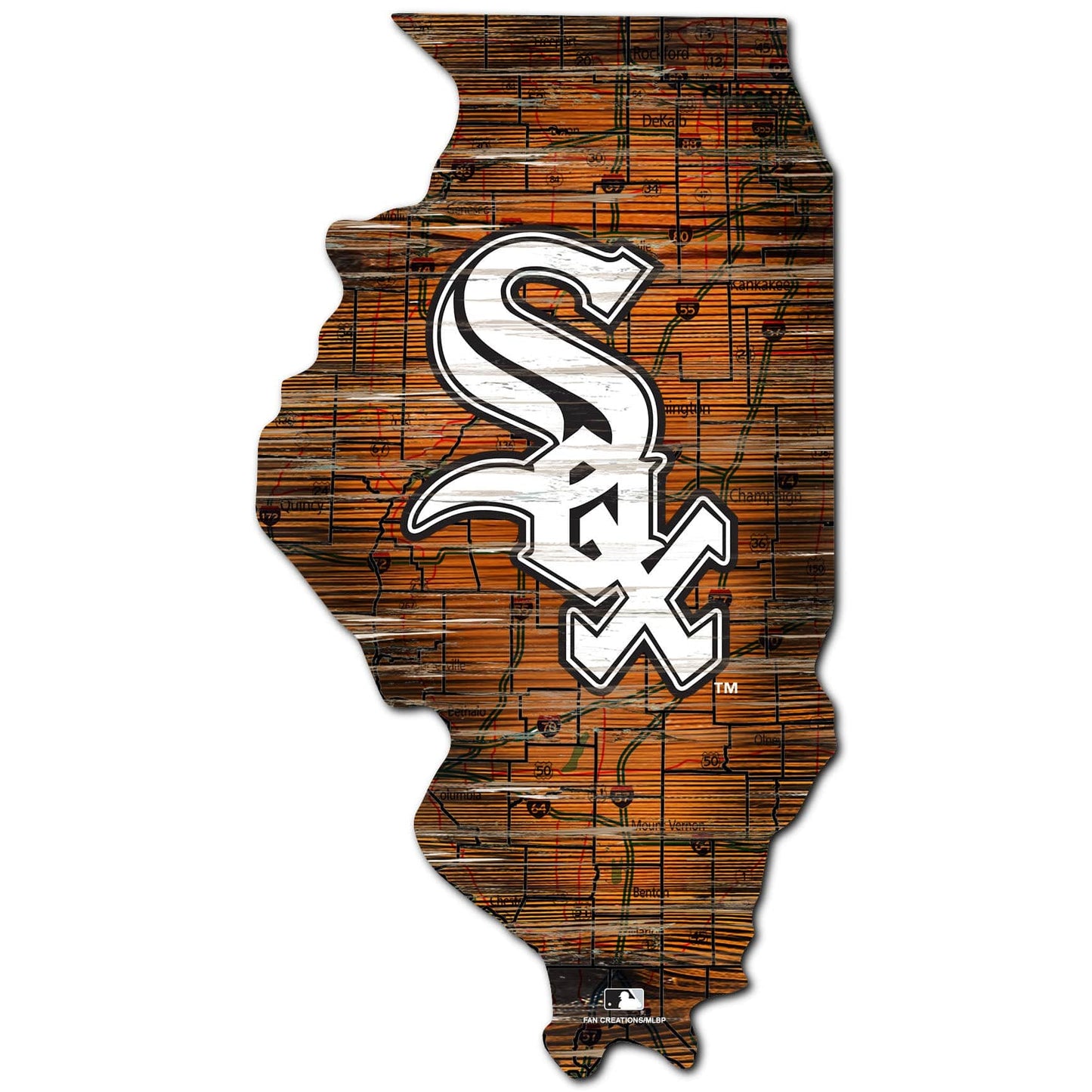 Chicago White Sox Distressed State With Logo Sign