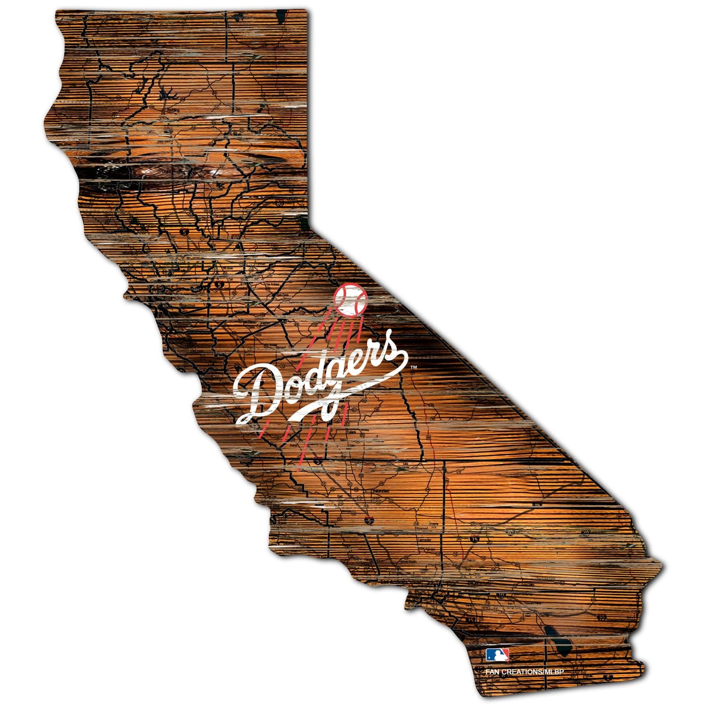 Los Angeles Dodgers Distressed State With Logo Sign