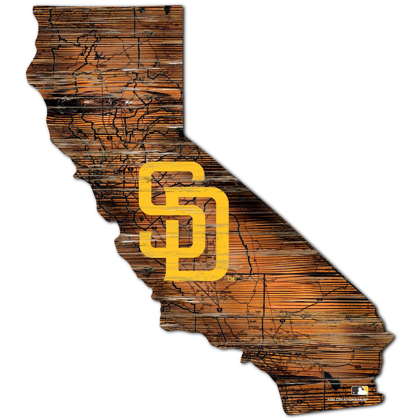 San Diego Padres Distressed State With Logo Sign