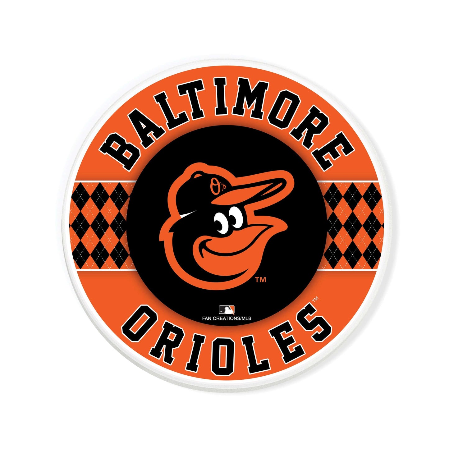 MLB - Baltimore Orioles 4 inch Ceramic Argyle Coaster