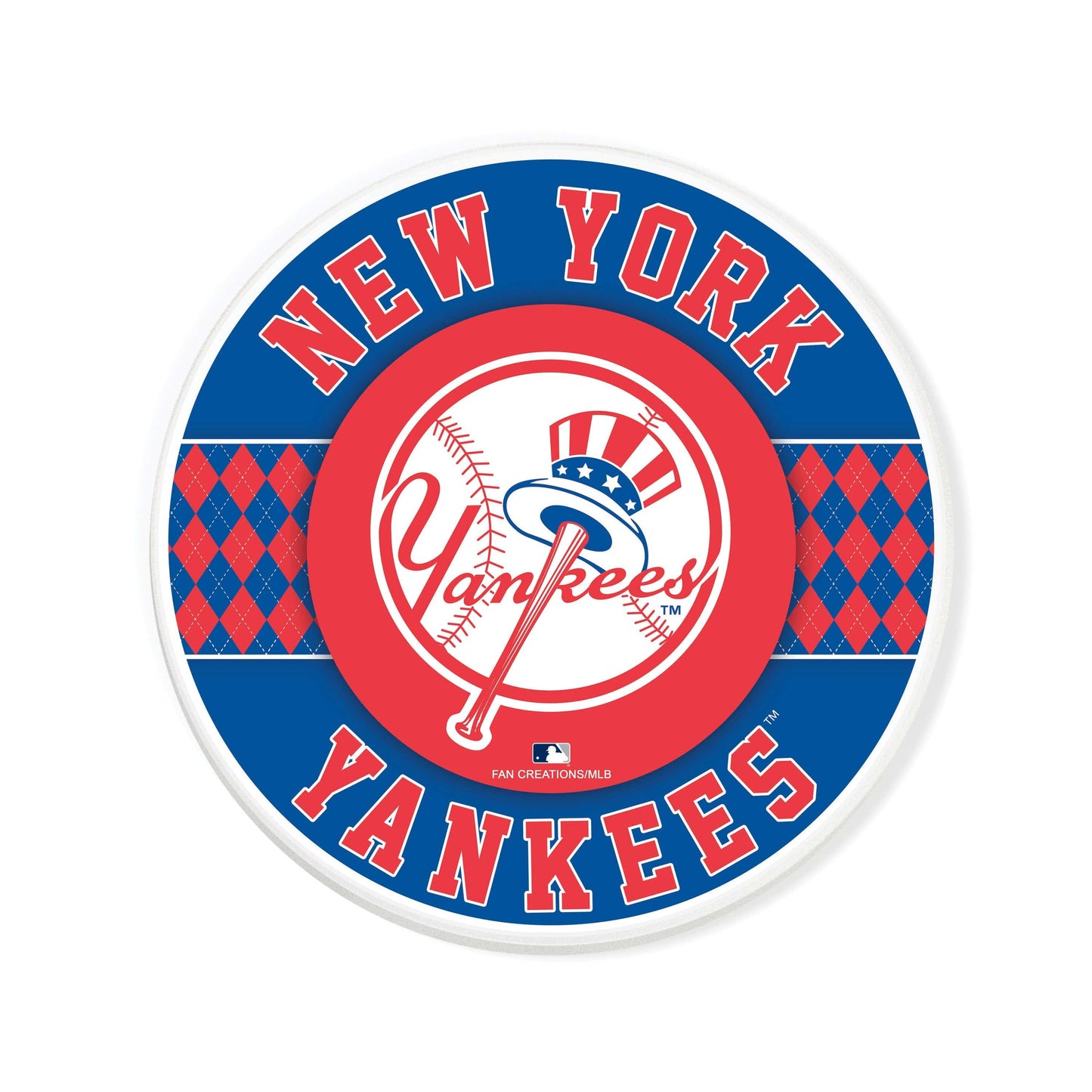 MLB - New York Yankees 4 inch Ceramic Argyle Coaster
