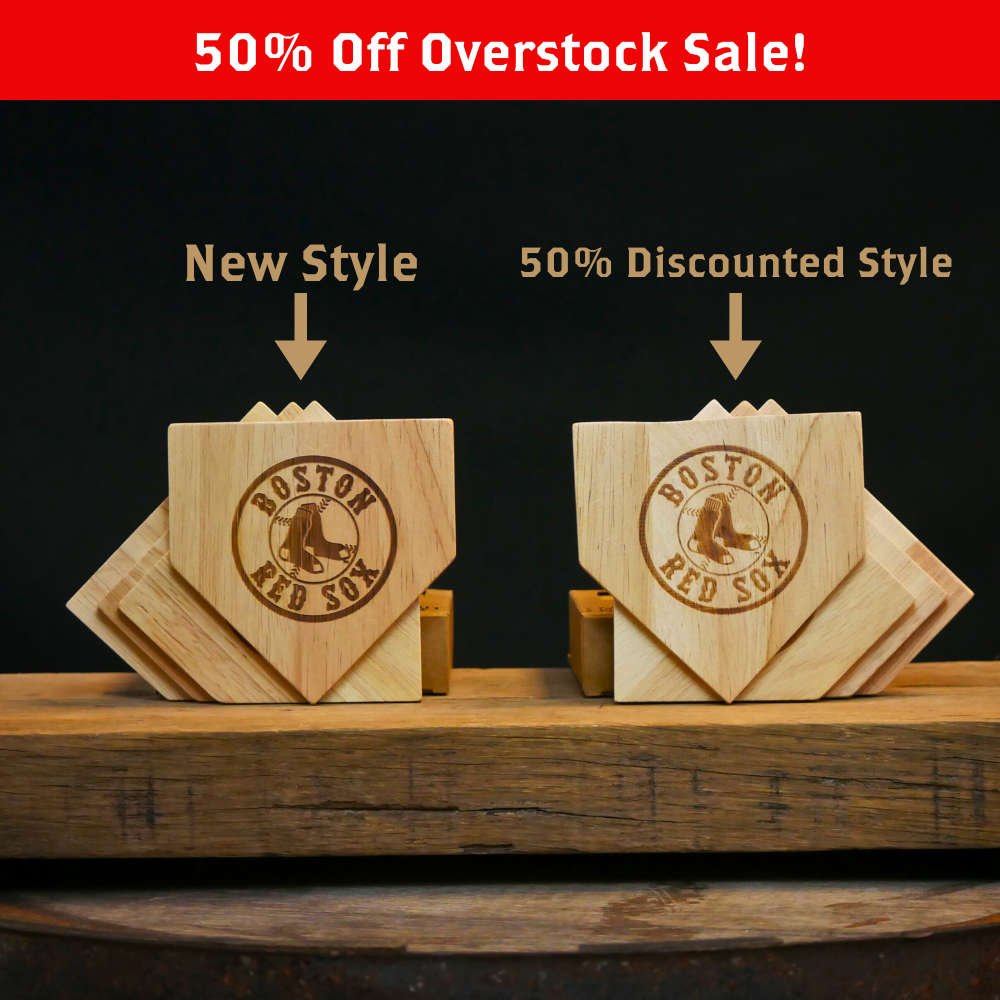 50% OFF - Wooden MLB Home Plate Coasters - 4 Pack