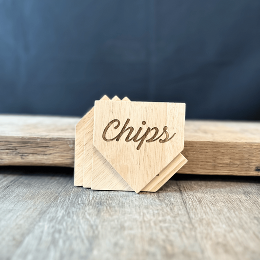 The CHIPS Wooden Coasters | 4 Pack Wooden Coaster Set