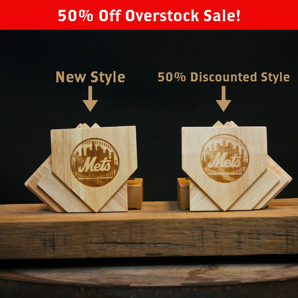 50% OFF - Wooden MLB Home Plate Coasters - 4 Pack