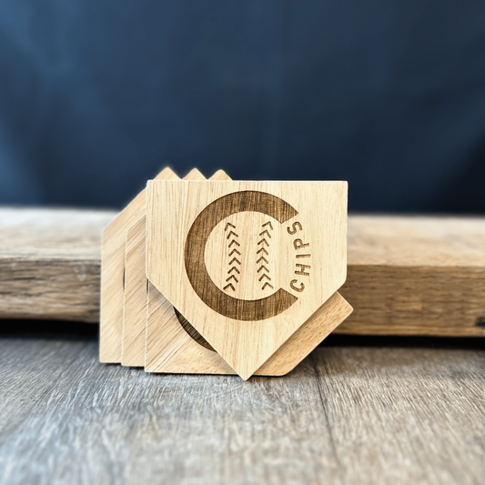 The CHIPS "Ball" Wooden Coasters | 4 Pack Wooden Coaster Set