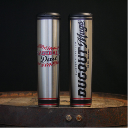 "Baseball Dad" Dugout Mugs® | Metal Baseball Bat