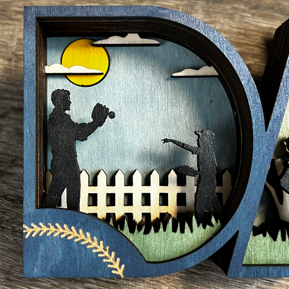 PRE-ORDER - Baseball Dad Christmas Ornament - 3D Wooden Keepsake