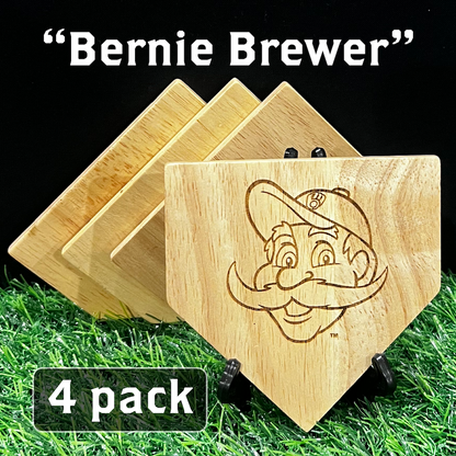 NEW ITEM - Wooden MLB Home Plate Coasters - MASCOT EDITION