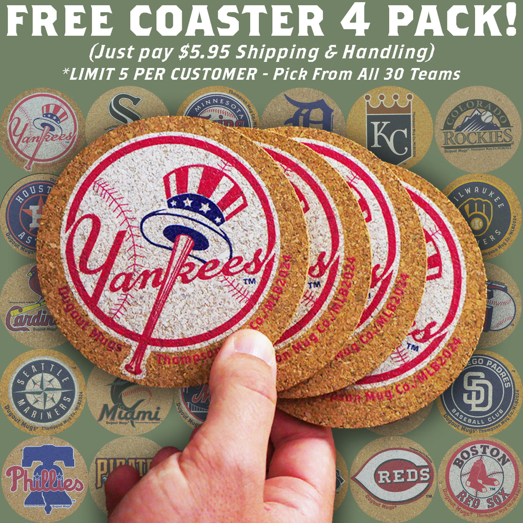 Choose Your MLB Team Dugout Mugs® Coasters - Set Of 4