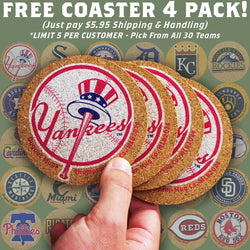 Free + Shipping - Dugout Mugs® Coasters - Set Of 4 - Pick Your Team