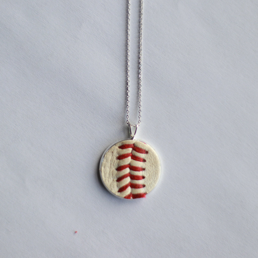 Baseball Seam Dainty Chain Pendant Necklace