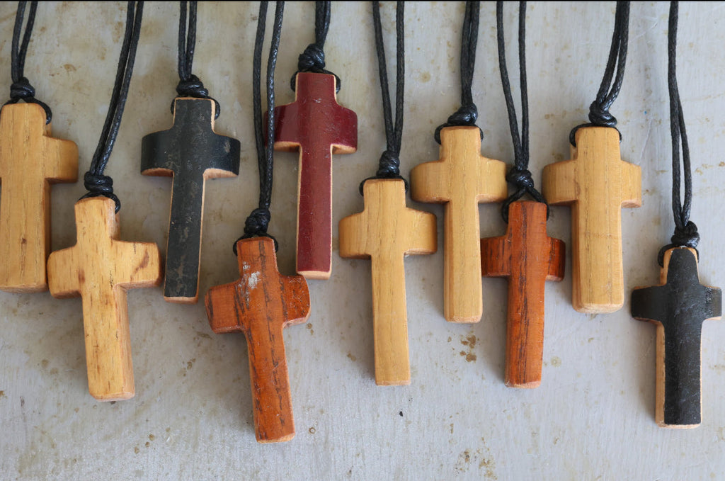 Baseball Bat Wood Cross Necklaces - Small Batch No. 13