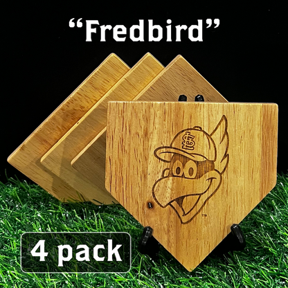 NEW ITEM - Wooden MLB Home Plate Coasters - MASCOT EDITION