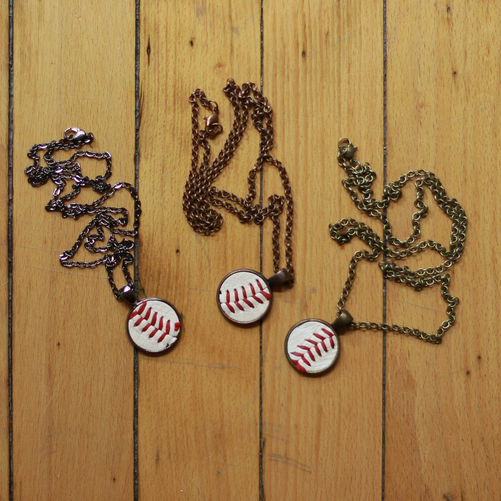 Baseball Seam Pendant Necklace