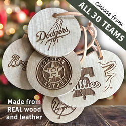 Choose From All 30 MLB Team Bat Slice Ornaments