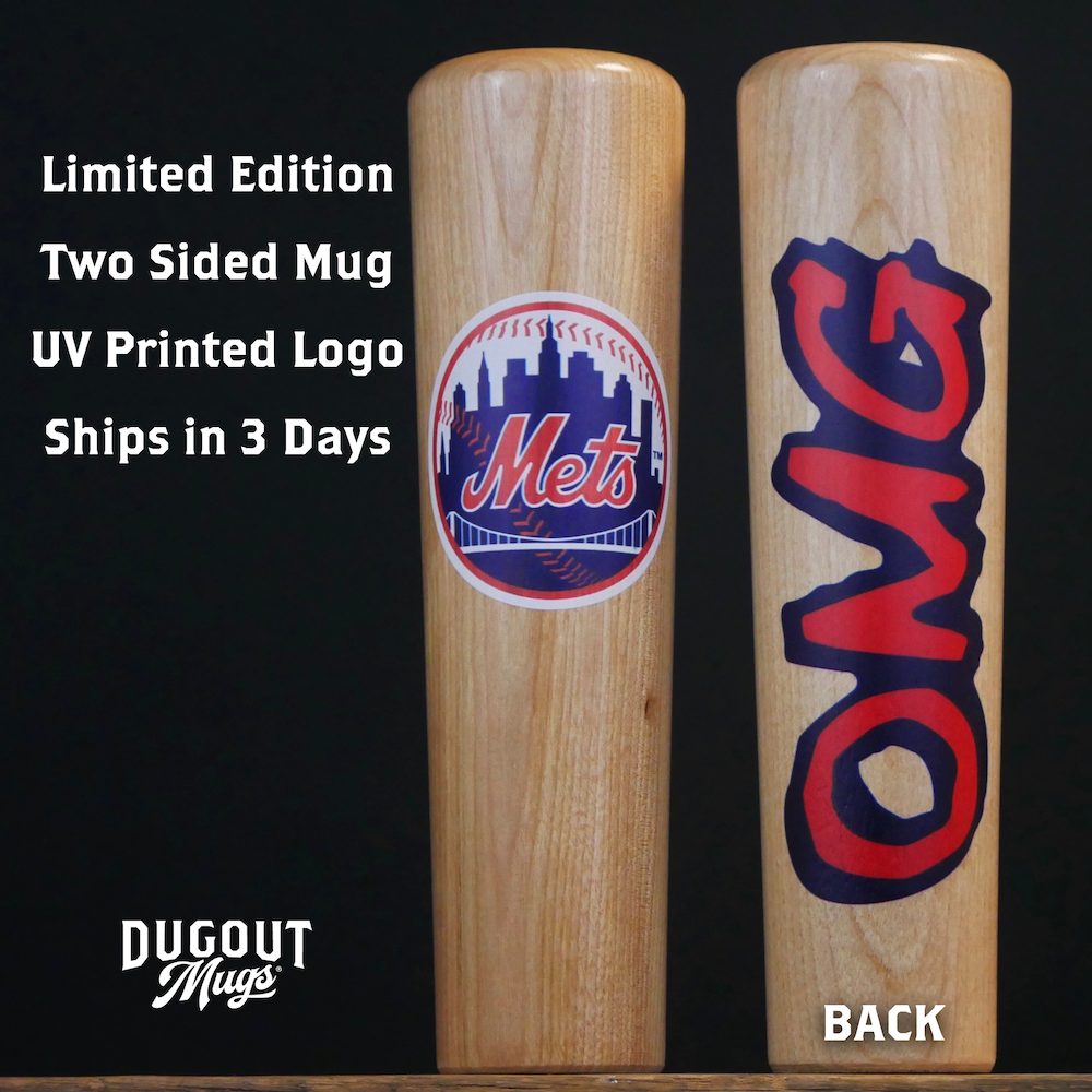 LIMITED EDITION - 2 Sided Mets/OMG Dugout Mug® | Baseball Bat Mug