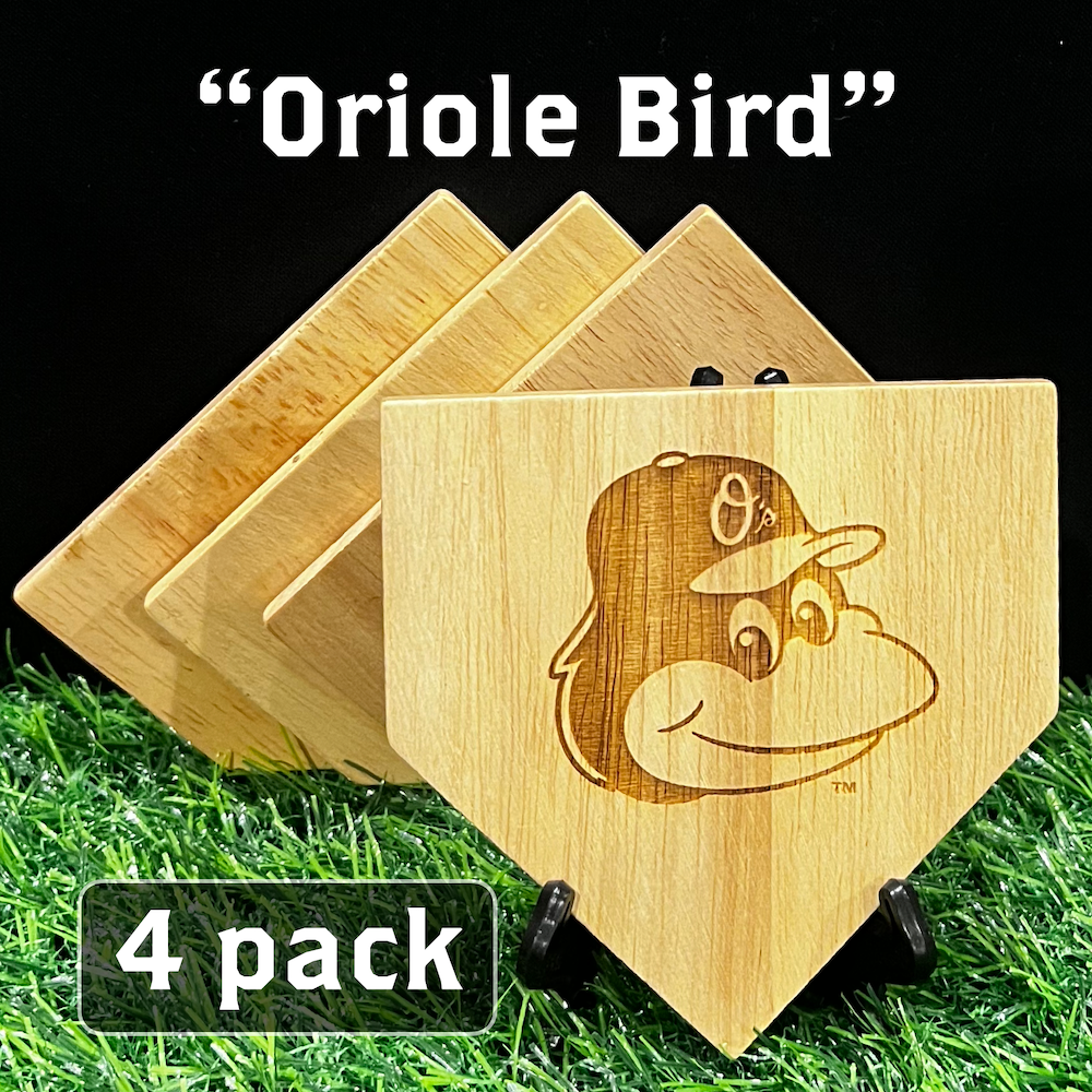 NEW ITEM - Wooden MLB Home Plate Coasters - MASCOT EDITION