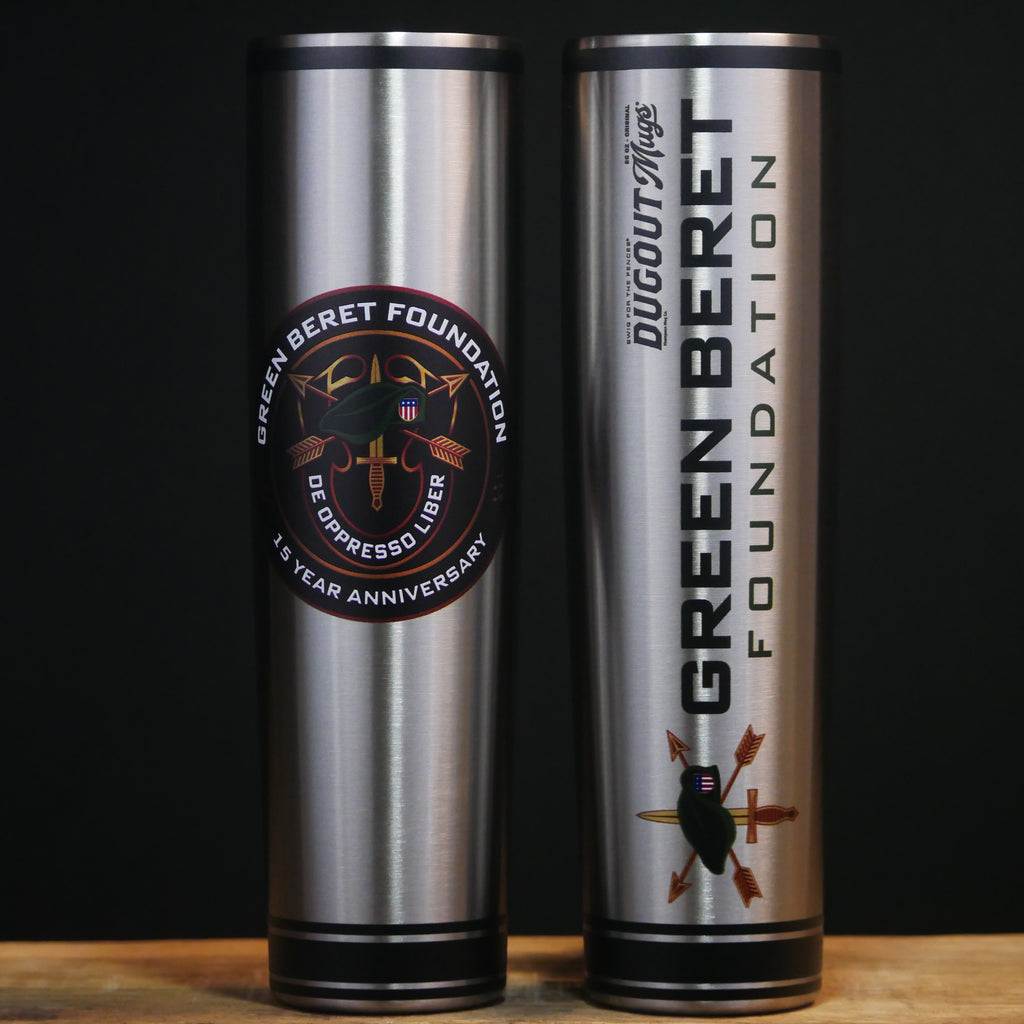 Green Beret Foundation Metal Dugout Mug | Stainless Steel Baseball Bat Mug