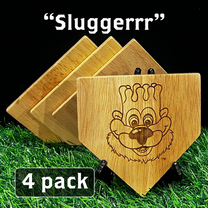 NEW ITEM - Wooden MLB Home Plate Coasters - MASCOT EDITION