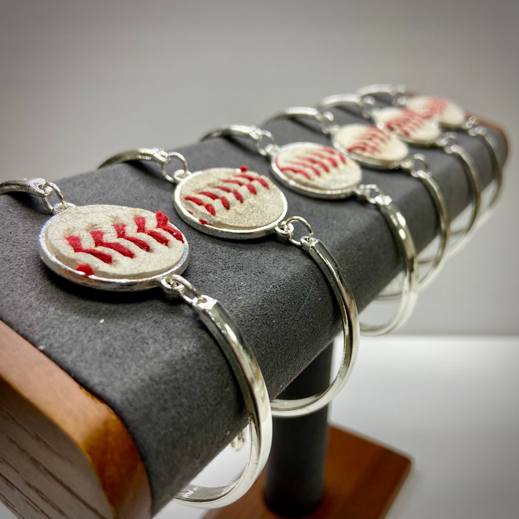 Silver Baseball Seam Bracelet