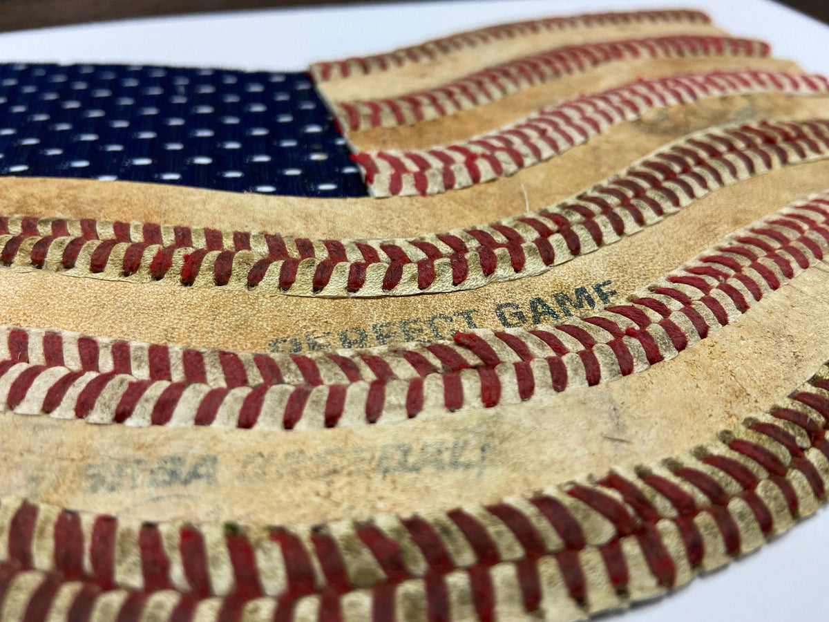“America’s Game” Baseball Original Artwork in 8x10 Sandlot Style Distressed Wood Plank Frame