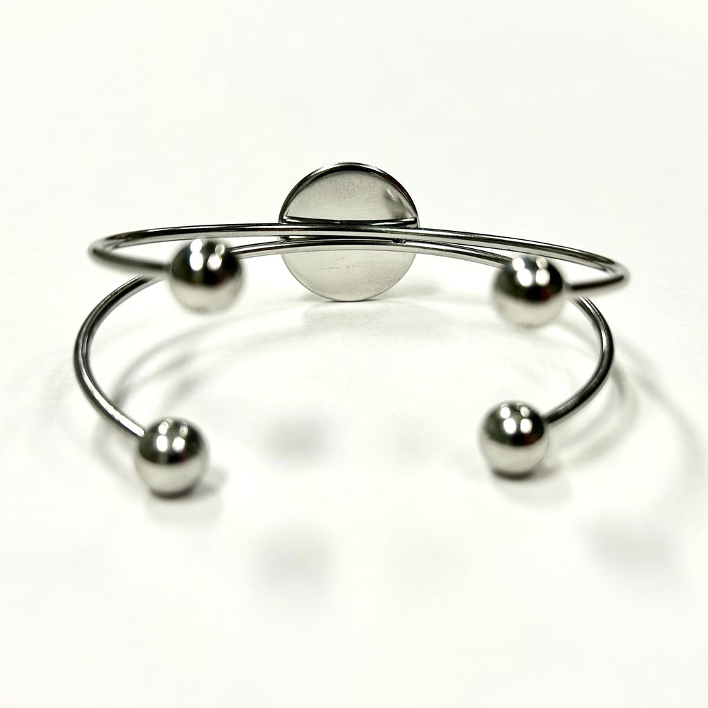 Baseball Seam Silver Bangle