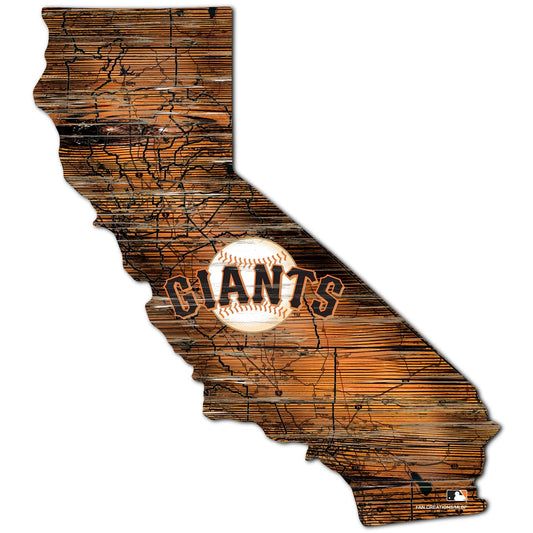San Francisco Giants Distressed State With Logo Sign