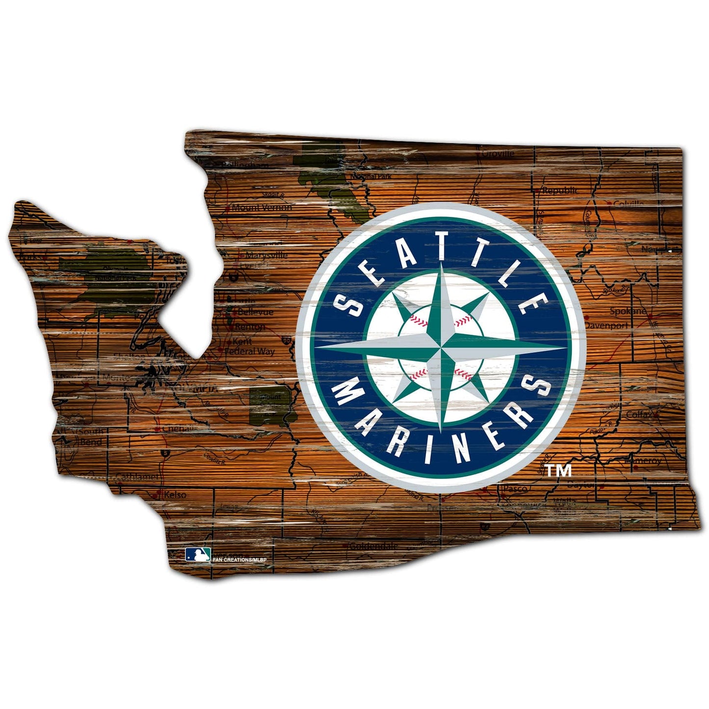 Seattle Mariners Distressed State With Logo Sign