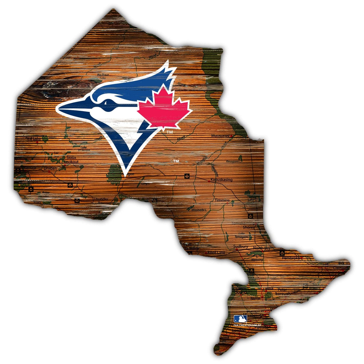 Toronto Blue Jays Distressed State With Logo Sign