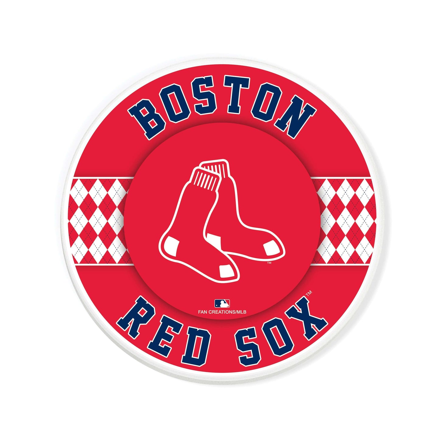 MLB - Boston Red Sox 4 inch Ceramic Argyle Coaster