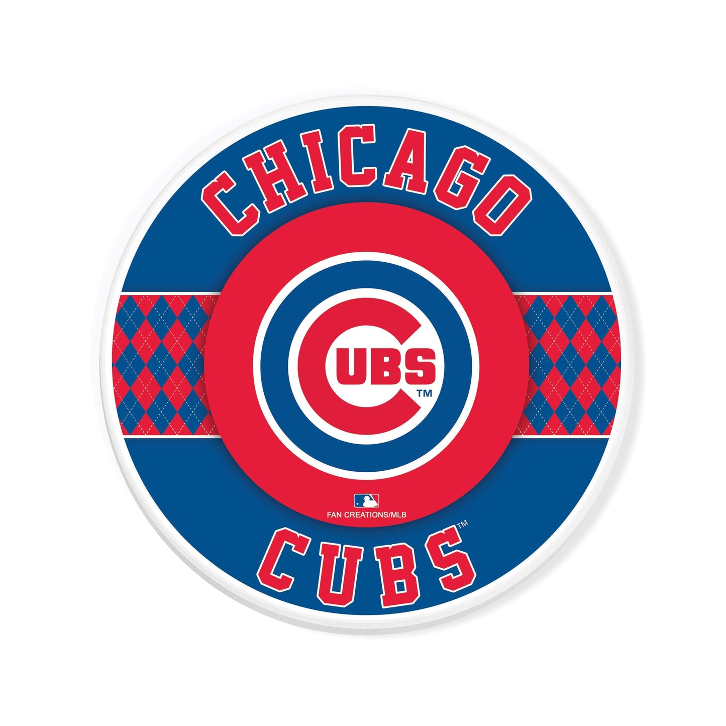 MLB - Chicago Cubs 4 inch Ceramic Argyle Coaster