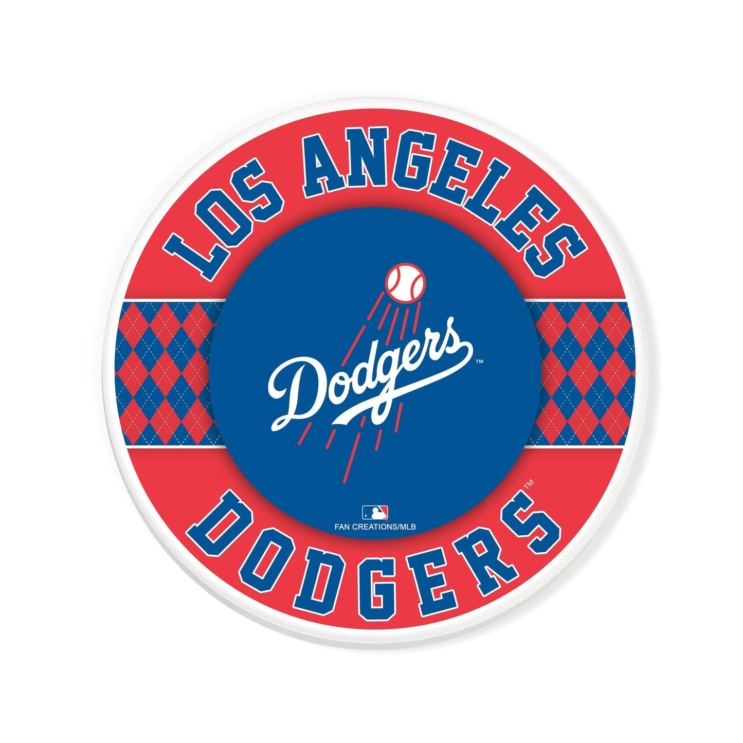 MLB - Los Angeles Dodgers 4 inch Ceramic Argyle Coaster