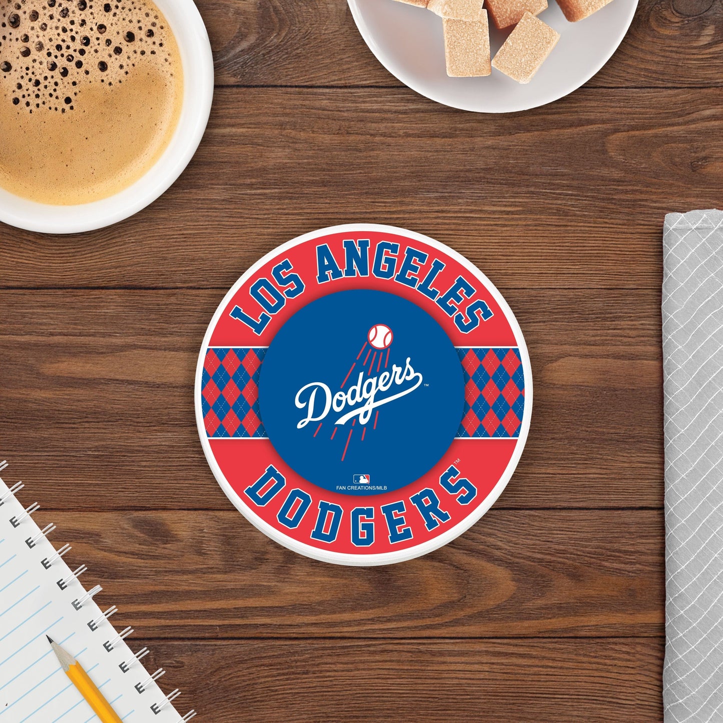 MLB - Los Angeles Dodgers 4 inch Ceramic Argyle Coaster