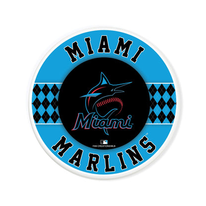 MLB - Miami Marlins 4 inch Ceramic Argyle Coaster