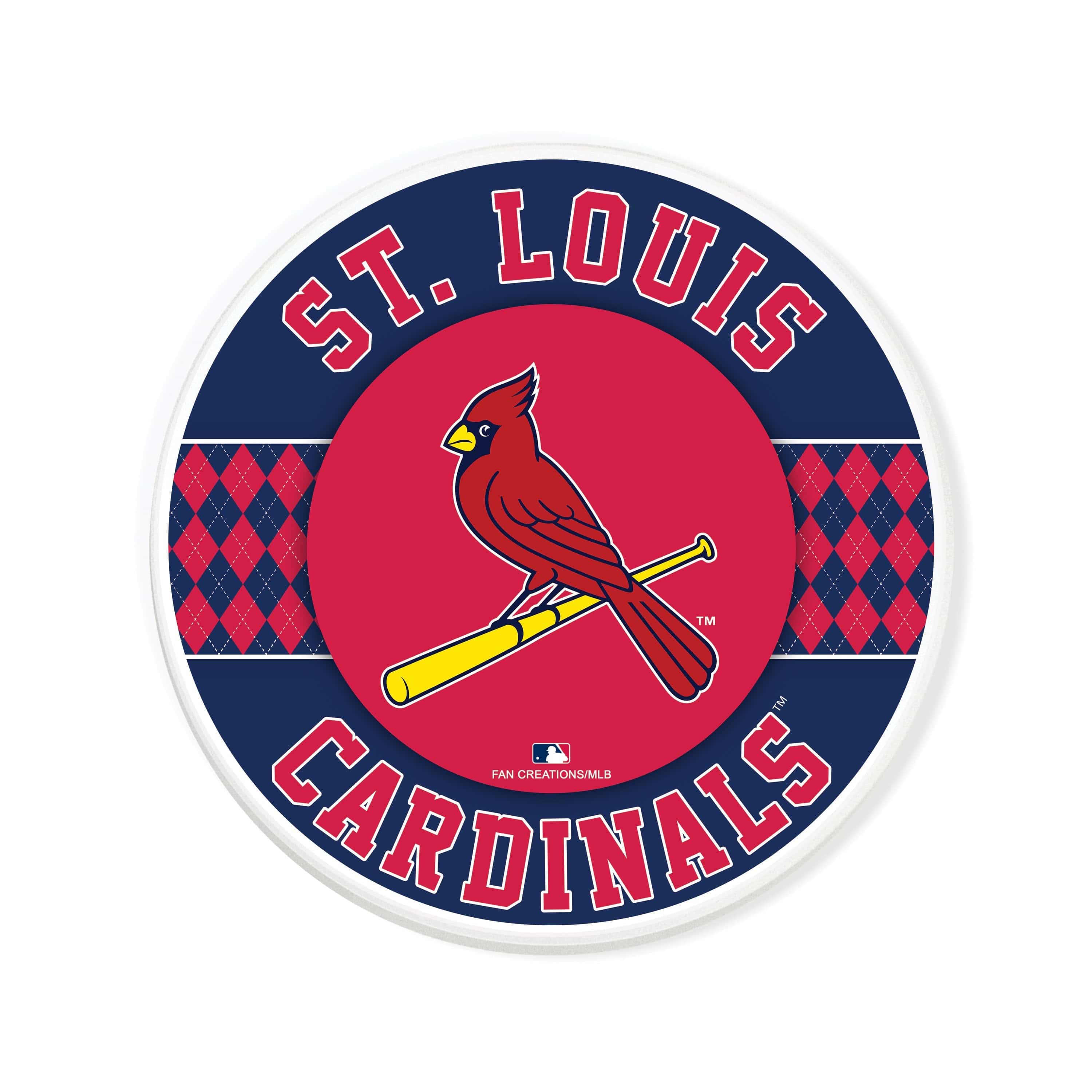 MLB - St. Louis Cardinals 4 inch Ceramic Argyle Coaster – Dugout Mugs®