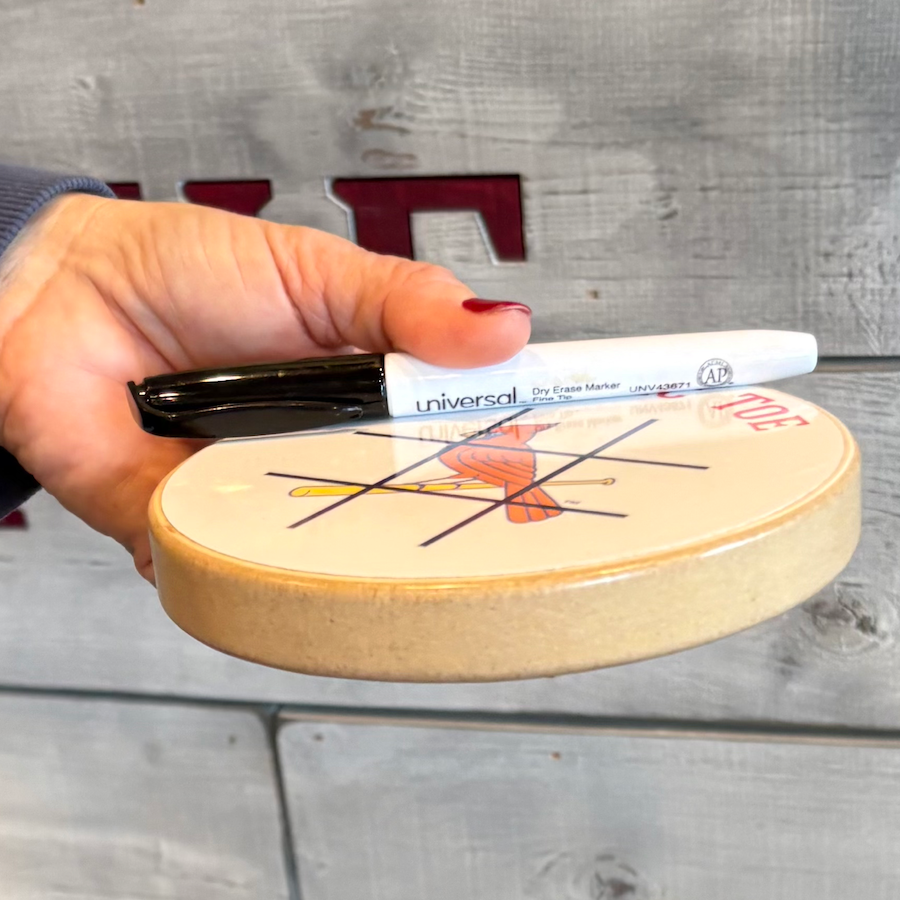Minnesota Twins Portable Dry Erase Game Board - 6.5" Double-Sided Wooden Tic Tac Toe Travel Set with Marker & Bag