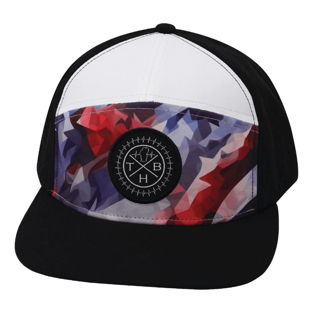 **YOUTH** Color Vibes Hat | Flat Bill | Geo Flag - Black - White