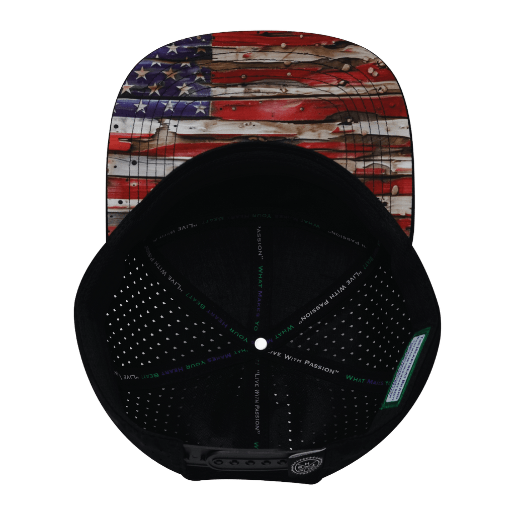 **YOUTH** Color Vibes Hat | Flat Bill | Vintage Flag - Black - White