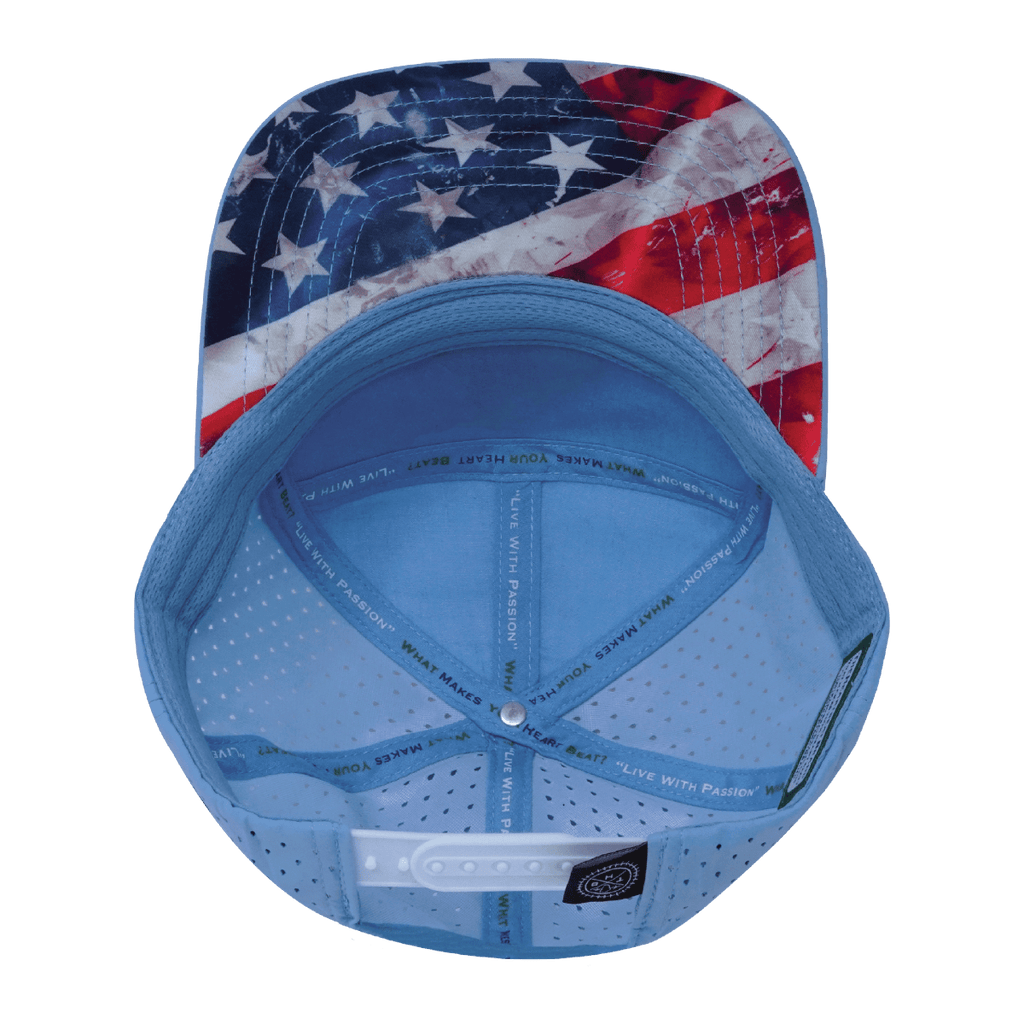 **YOUTH** Color Vibes Hat | Flat Bill | Rugged Flag - Baby Blue - White