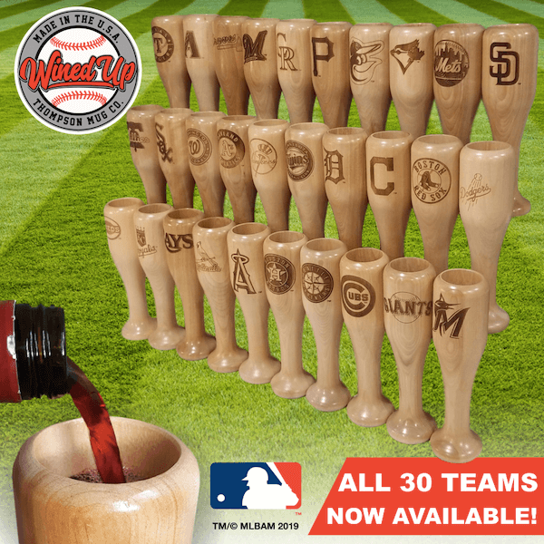 MLB Wined Up baseball bat wine glasses, all 30 teams