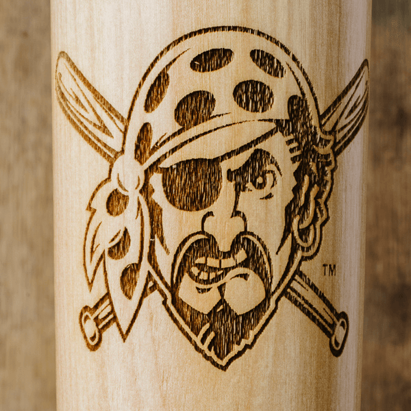 baseball bat mug Pittsburgh Pirates Pirate Head close up