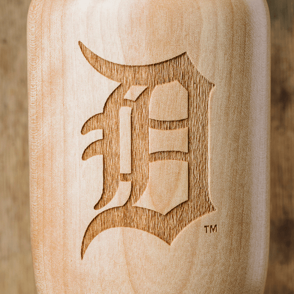 baseball bat wine glass Detroit Tigers D close up