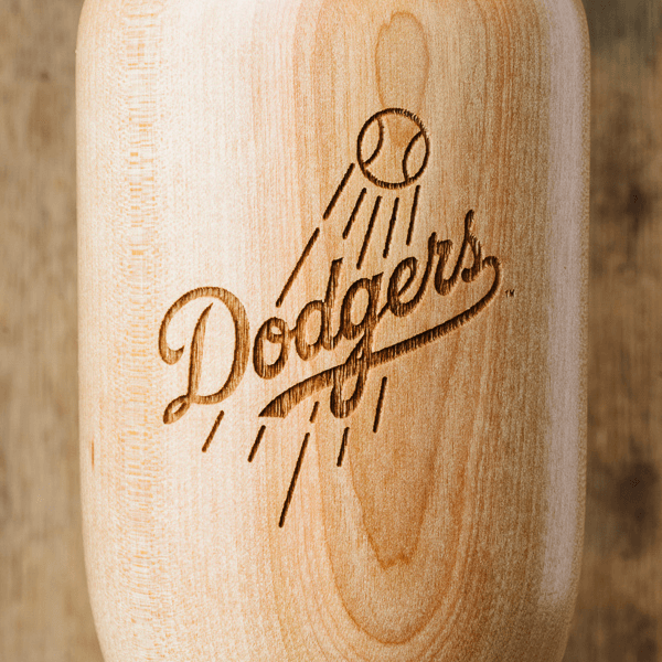 baseball bat wine glass Los Angeles Dodgers close up