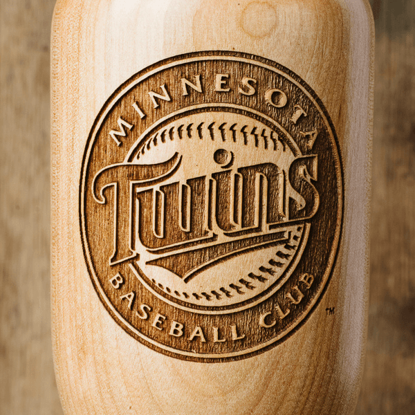 baseball bat wine glass Minnesota Twins close up