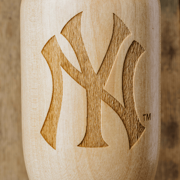 baseball bat wine glass New York Yankees NY close up