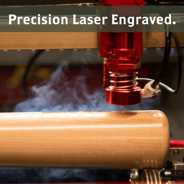 )baseball bat mug precision laser engraved